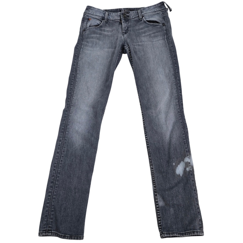 Cool Hudson Collin Skinny Jeans 29 Black Bleach Thrashed Indie Sleaze Grunge USA